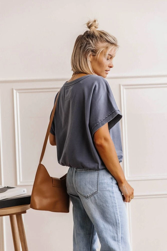 MAIZE Neville Top In Slate Blue - FINAL SALE 5 MAIZE Neville Top In Slate Blue - FINAL SALE