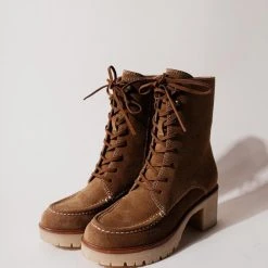 FREE SOUL/MIRACLE MILE Maeve Combat Boots In Camel Shoes