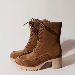 FREE SOUL/MIRACLE MILE Maeve Combat Boots In Camel Shoes