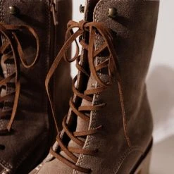 FREE SOUL/MIRACLE MILE Maeve Combat Boots In Taupe