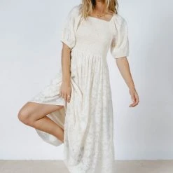WELLMADE INC New Arrivals Santana Dress In Cream