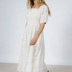 WELLMADE INC New Arrivals Santana Dress In Cream