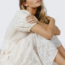 WELLMADE INC New Arrivals Santana Dress In Cream