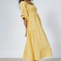 WELLMADE INC New Arrivals Elliot Gingham Dress