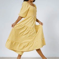 WELLMADE INC New Arrivals Elliot Gingham Dress