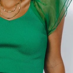 Flying Tomato Jaylin Blouse In Green New Arrivals