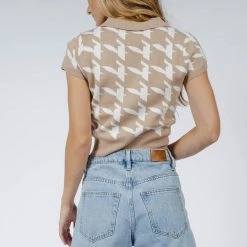 BLANC New Arrivals Shae Cropped Top In Taupe