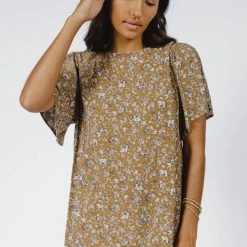 LAKE FLOWER FASHION New Arrivals Thalia Blouse In Taupe