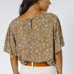 LAKE FLOWER FASHION New Arrivals Thalia Blouse In Taupe