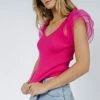 Flying Tomato Jaylin Blouse In Fuchsia New Arrivals