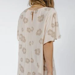LAKE FLOWER FASHION New Arrivals Thalia Blouse In Oatmeal