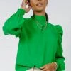 Flying Tomato Monroe Blouse In Green New Arrivals