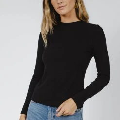 LIME N CHILI Arden Ribbed Top In Black