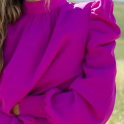 Flying Tomato Monroe Blouse In Fuchsia