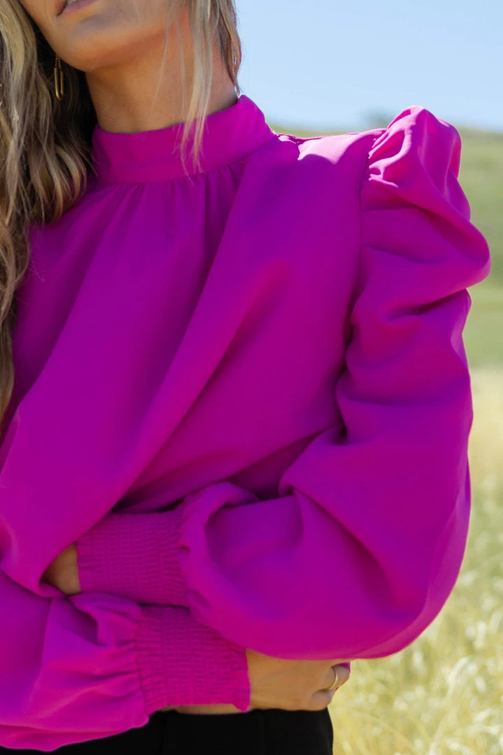 Flying Tomato Monroe Blouse In Fuchsia 3 Flying Tomato Monroe Blouse In Fuchsia