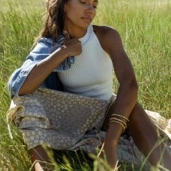 MISS LOVE Esmy Ribbed Tank In White New Arrivals