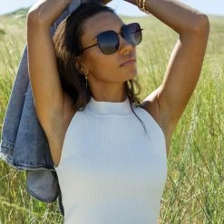 MISS LOVE Esmy Ribbed Tank In White New Arrivals