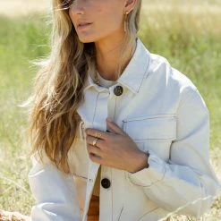 CEST TOI New Arrivals Cropped Contrast Stitch Jacket