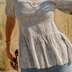 TEA N ROSE Short Sleeve Arya Peplum Top - FINAL SALE 8 TEA N ROSE Short Sleeve Arya Peplum Top - FINAL SALE