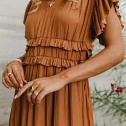 WORUI Preorders PREORDER - Willa Ruffle Dress In Sage