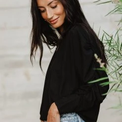 SINA Trista Ruched Sleeve Top - FINAL SALE