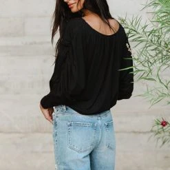 SINA Trista Ruched Sleeve Top - FINAL SALE