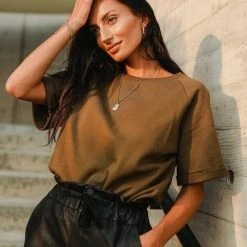 SINA Pamina Rolled Sleeve Top