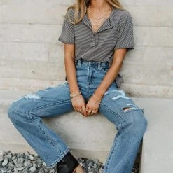 WELLMADE INC Tops Gregor Striped Top