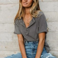 WELLMADE INC Tops Gregor Striped Top