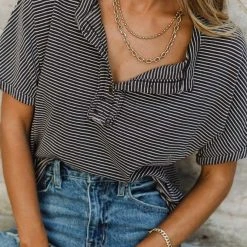 WELLMADE INC Tops Gregor Striped Top