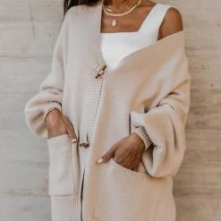 DREAMERS BY DEBUT Jorgie Cardigan In Natural - FINAL SALE Outerwear 11 DREAMERS BY DEBUT Jorgie Cardigan In Natural - FINAL SALE Outerwear