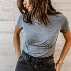 GINGER G Fossette Ruched Top Tops