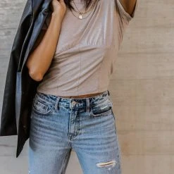 GINGER G Fossette Ruched Top Tops