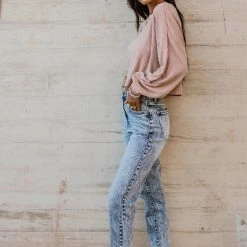 Tres Bien Shirts & Blouses Albie Ribbed Top In Blue