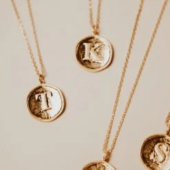 LA RADIANT VAL JEAN GLOBAL Stamped Initial Necklace Necklaces