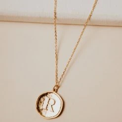 LA RADIANT VAL JEAN GLOBAL Stamped Initial Necklace Necklaces