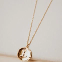 LA RADIANT VAL JEAN GLOBAL Stamped Initial Necklace Necklaces