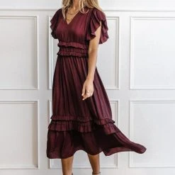 WORUI Top Sellers Willa Ruffle Dress In Pink Floral