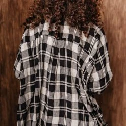 DRESS FORUM Russet Plaid Shacket
