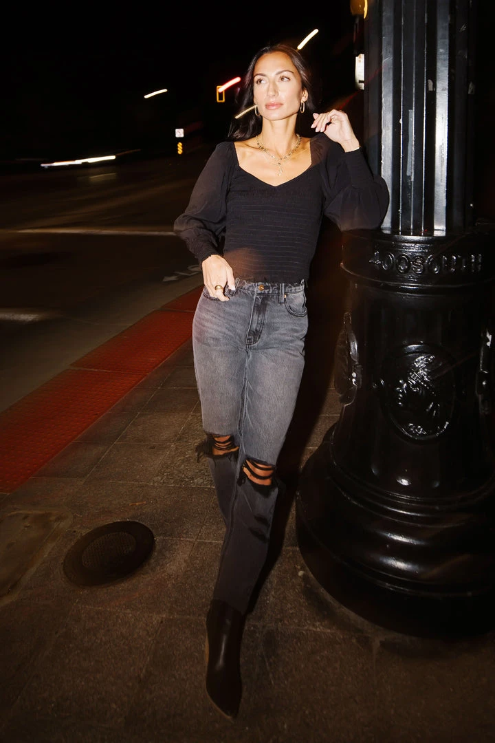 FUN 2 FUN Stefan Smocked Blouse In Black 8 FUN 2 FUN Stefan Smocked Blouse In Black