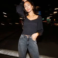 FUN 2 FUN Stefan Smocked Blouse In Black 17 FUN 2 FUN Stefan Smocked Blouse In Black