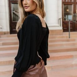 FUN 2 FUN Shirts & Blouses Stefan Smocked Blouse In Ivory