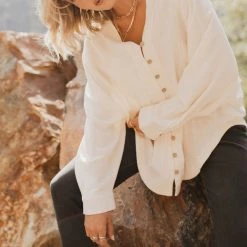 LISTICLE Tops Rosealie Oversized Shirt In Teal 13 LISTICLE Tops Rosealie Oversized Shirt In Teal