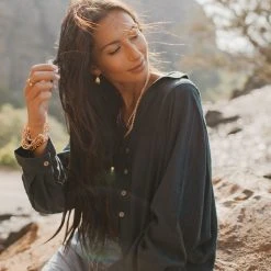 LISTICLE Tops Rosealie Oversized Shirt In Teal 12 LISTICLE Tops Rosealie Oversized Shirt In Teal