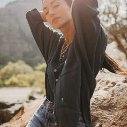 LISTICLE Tops Rosealie Oversized Shirt In Teal