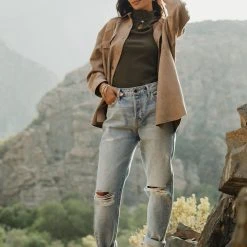 GINGER G Naomi Ribbed Top In Ivory - FINAL SALE