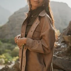 VEVERET Outerwear Faux Suede Shacket - FINAL SALE