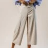 AARON & AMBER Marion Cropped Culottes In Beige Work Edit
