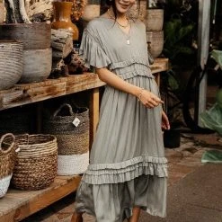 WORUI Willa Ruffle Dress In Light Blue Top Sellers 36 WORUI Willa Ruffle Dress In Light Blue Top Sellers