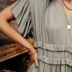 WORUI Preorders PREORDER - Willa Ruffle Dress In Sage